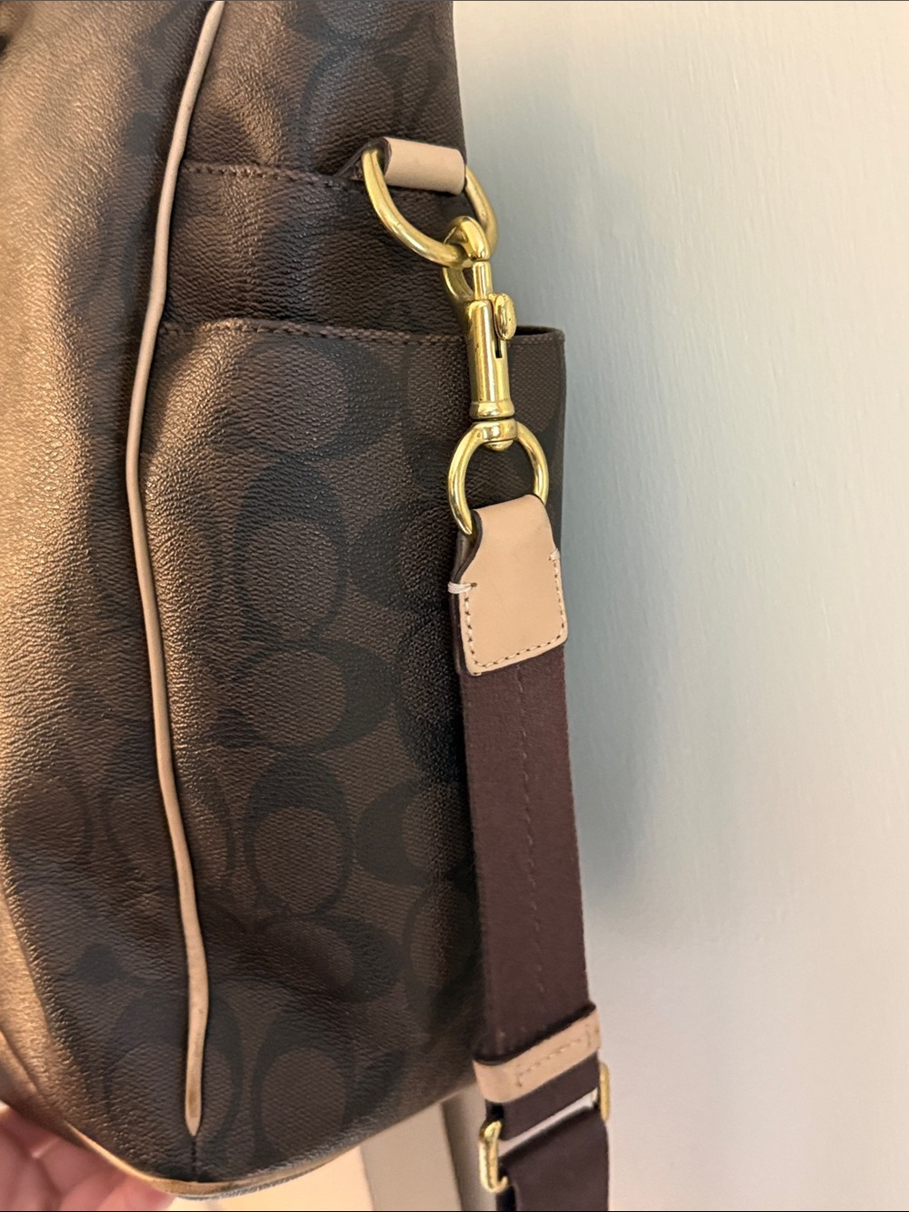 Coach Signature Utility Diaper Bag with Tan Trim - Picture 3 of 9